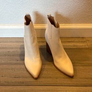 Marc Fisher pointed tow bootie in bone leather